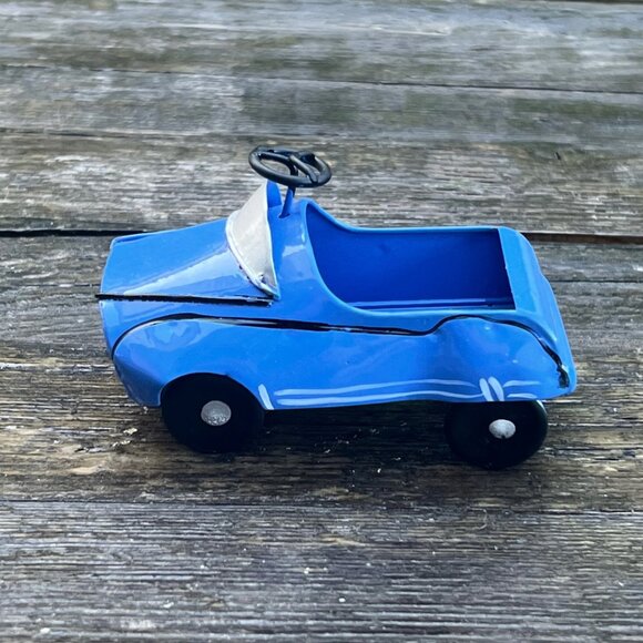 Vintage Lot Christmas Ornaments Kiddie Car Metal Wagon Wood Toy Dollhouse Cars - Picture 10 of 15